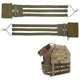 FINGERINSPIRE 1 Paar Weste Schnellverschluss Kummerbundgurte Aus Skelett Mesh 585x132x18.5mm Olivfarben Nylon Taktischer Westengürtel Kummerbundgurt Seitengurt Für JPC XPC NCPC CPC Westen Ausrüstung