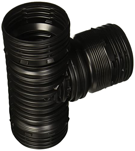 Flex-Drain ADP53702 Flexible T / Y, Landscaping Drain Pipe Adapter, 4inch, Black