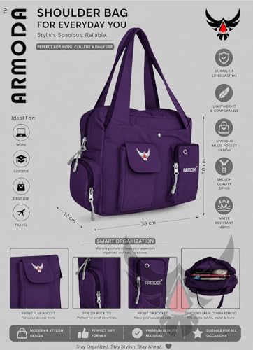 Image of ARMODA Double Pockets Glamour: Stylish Shoulder Bag for Ladies