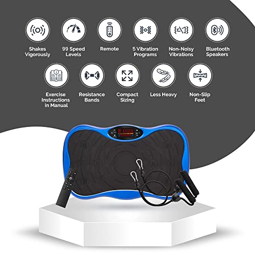 Vibration-Plate-Exercise-Machine--Belmint-Lymphatic-Drainage-Machine--2-Resistance-Bands-and-Fitness-Workout-Instructions--Equipment-Improves-Circulation-Strength