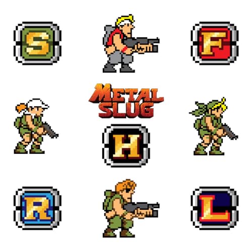 Pack Autocollants Arcade Rétro | Personnages et Armes de Jeu Vidéo Vinyle | Stickers Gamer Collection | 10 pcs | Set Stickers Pixel 8-bit 16-bit