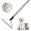 47 Adjustable Long Handle Carpet Rake Pet Hair Remover Reusable Large Metal Lint Remover Brush for Embedded Fur Removal from Low Pile Rugs Stairs Carpet Brush Scraper Dog Cat Hair Remover Broom