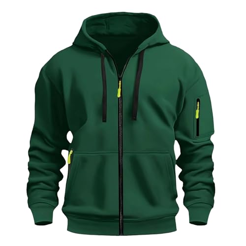 Zip up Hoodie Men Jacket Solid Color Sweatshirt Lightweight Casual Fall Coats Fleece Comfort Sweatshirts with pockets4