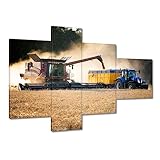  Peinture imprimée sur toile Décoration murale 100 x 70 cm Moissonneuse tracteur N° H7817M_PC4AI
