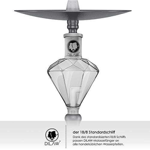 DILAW® Shisha Diamant Molassefänger Totenkopf (aus Glas für (Schliff 18/8) - Wasserpfeife, Vorkühler-Aufsatz Skull… – Bild 5