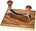 BRANDANI 54013 - Tabla de Cortar de Madera de Acacia con Media Luna de Acero Inoxidable