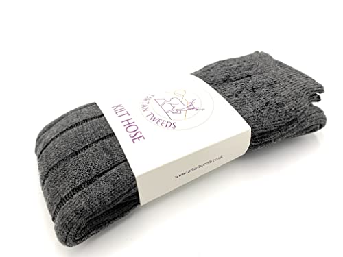 Chaussettes de kilt en acrylique mélangé pour homme, gris charbon, M Cover