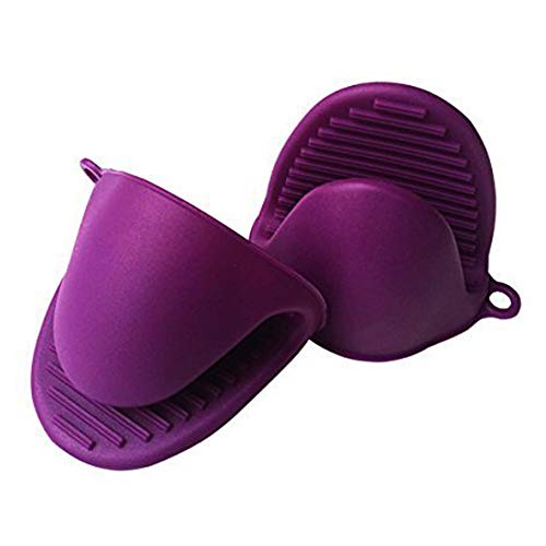 Paskyee Kitchen Silicone Heat Resistant Cooking Pinch Mitts 1 Pair (2 pcs), Mini