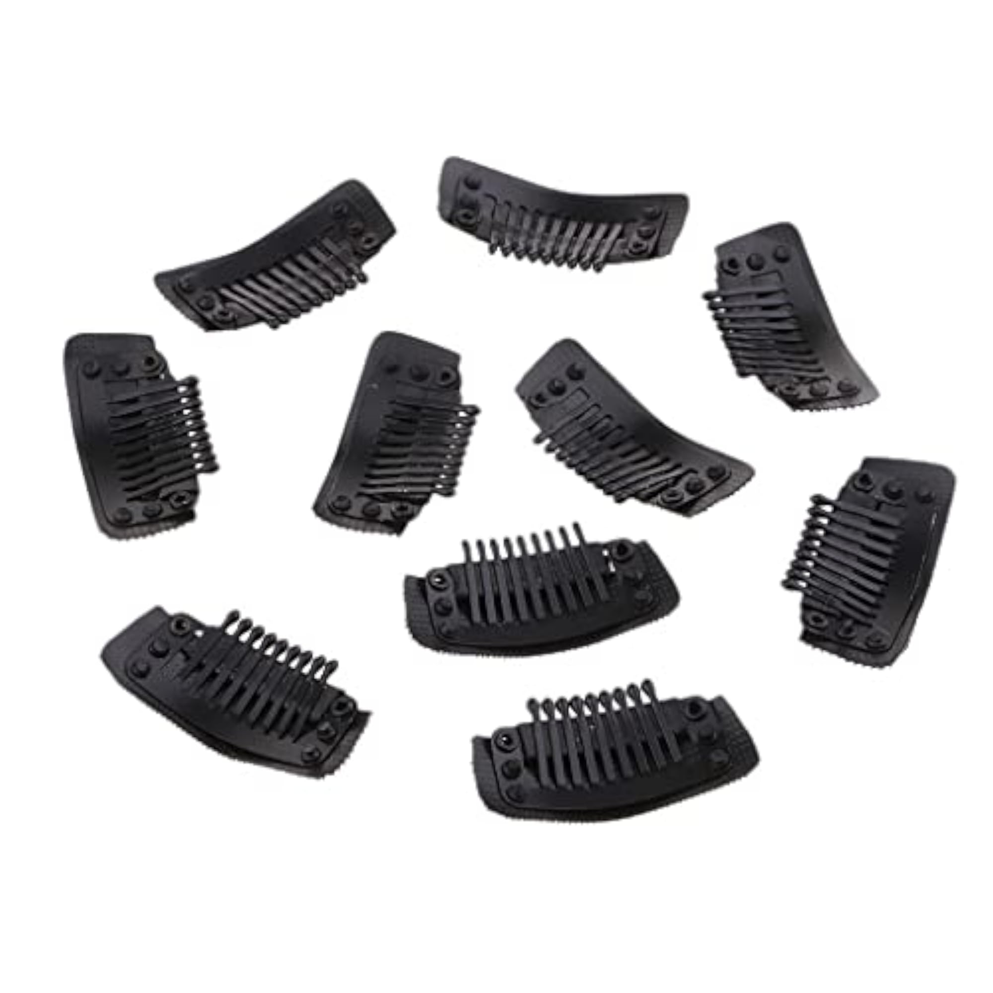9 Teeth Snap Comb Wig Hair Extension Clips, 10 Pieces
