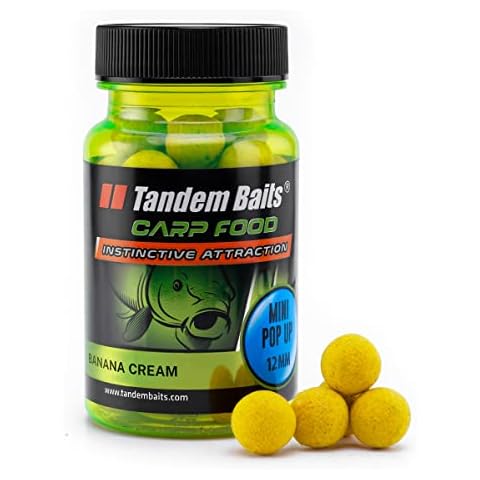 Tandem Baits Carp Food Perfection Mini Pop-Up Banana Cream | Carp Fishing Pop-Ups 12 mm | Carp Fishing Bait | Carp Bait | Carp Fishing Accessories for Monster Fish Cover