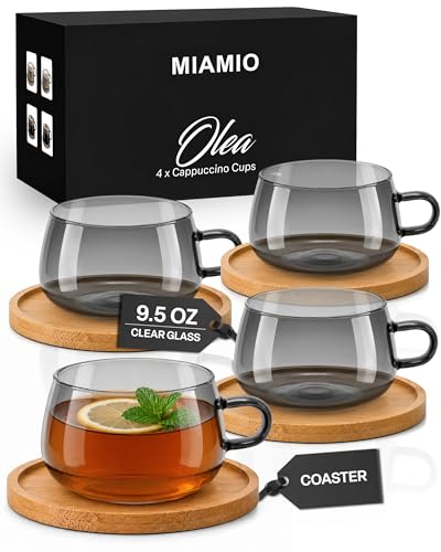 MIAMIO Glass Cups with Saucer