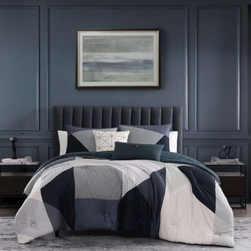 Bebejan Geo Fusion 5 Piece Reversible Comforter Set, King/Cal King