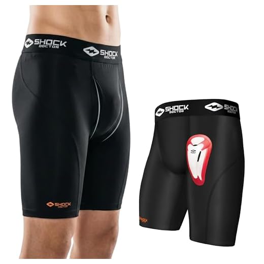 Shock Doctor Men's Core Compression Short with Bio-Flex Cup - Boys - Large - Black