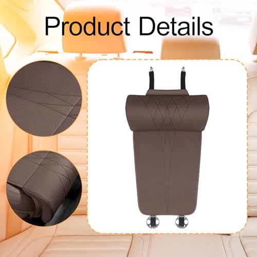 FABLOFT Universal Car Leg Rest Pad Seat Cushion for Long Distance Driving PU Leather Brown - Image 6