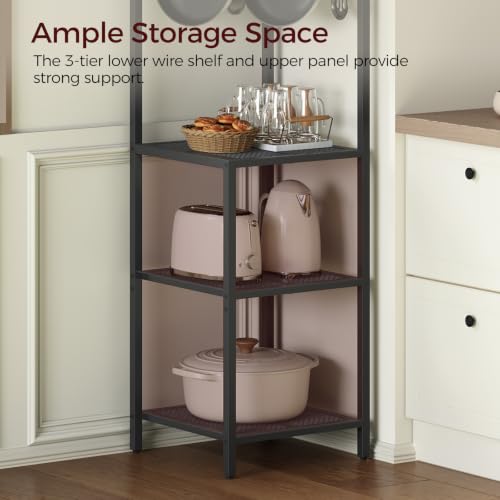 MAHANCRIS-4-Tier-Pots-and-Pans-Organizer-with-10-Hooks-for-Kitchen-Corner-Pots-Rack-Cookware-Stand-for-Kitchen-Dining-Room-Pantry-Rustic-Brown
