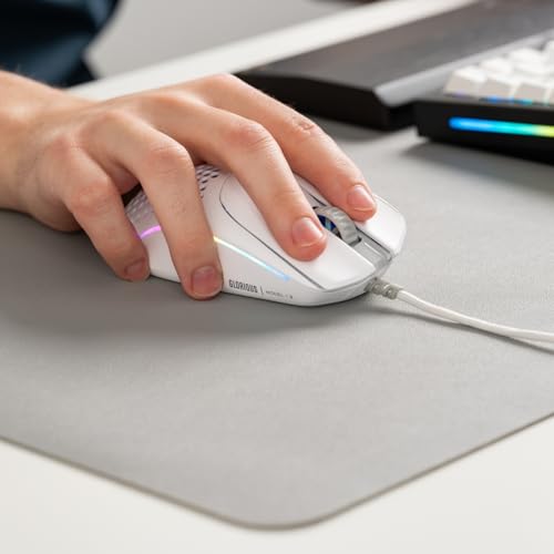 Image of Glorious Gaming Model I 2 Wired Gaming Mouse: 9 Programmable Buttons (2 Swappable), 66g Superlight, 26k Optical Sensor, 80M Click Rated Switches, MMO /MOBA /FPS, Side Thumb Rest (White)