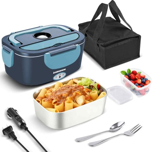 Andmenow Heated Lunch Box,Electric Lunch Box for Adults- 1.5L Portable