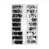 Pratique à utiliser : le kit de petites vis métriques avec boîte est livré avec une feuille d'informations détaillées sur les différentes tailles de vis (Remarque : les vis peuvent se déplacer dans les compartiments adjacents pendant le transport).