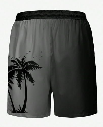 Hodaweisolp Men's Swim Trunks Palm Coconut Tree Print Hawaii Holiday Board Beach Shorts with Pockets3