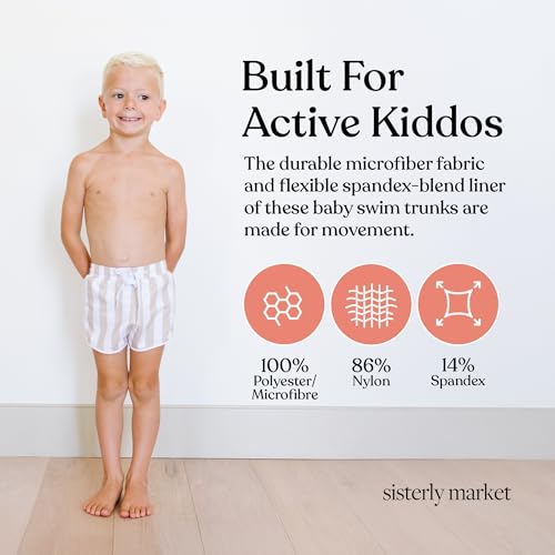 Toddler Swim Shorts, Kids Swimsuit with Stretchy Spandex Liner & Breathable Outer Microfiber Fabric4