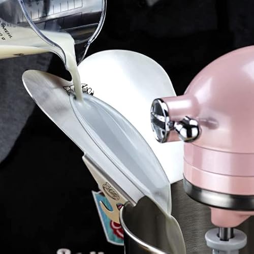 Einfüllhilfe Edelstahl Herzschütte für Küchenmaschinen - Kitty Professional Zubehör: Zutaten Trichter Einfülltrichter Küchenhelfer Backzubehör kompatibel Kitchenaid Kitchen Aid Schüssel Rührschüssel