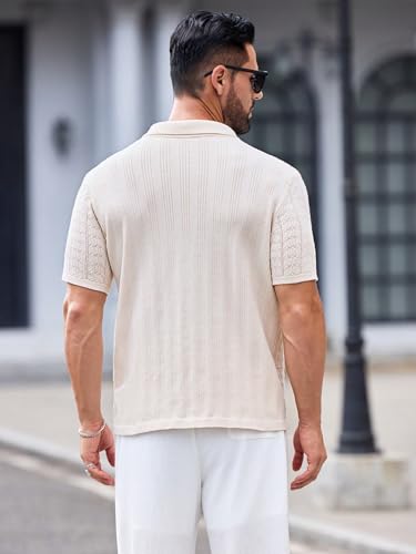 Men's Slim Fit Sweater Knit Casual Short Sleeve Cardigan Suitable For Wear2