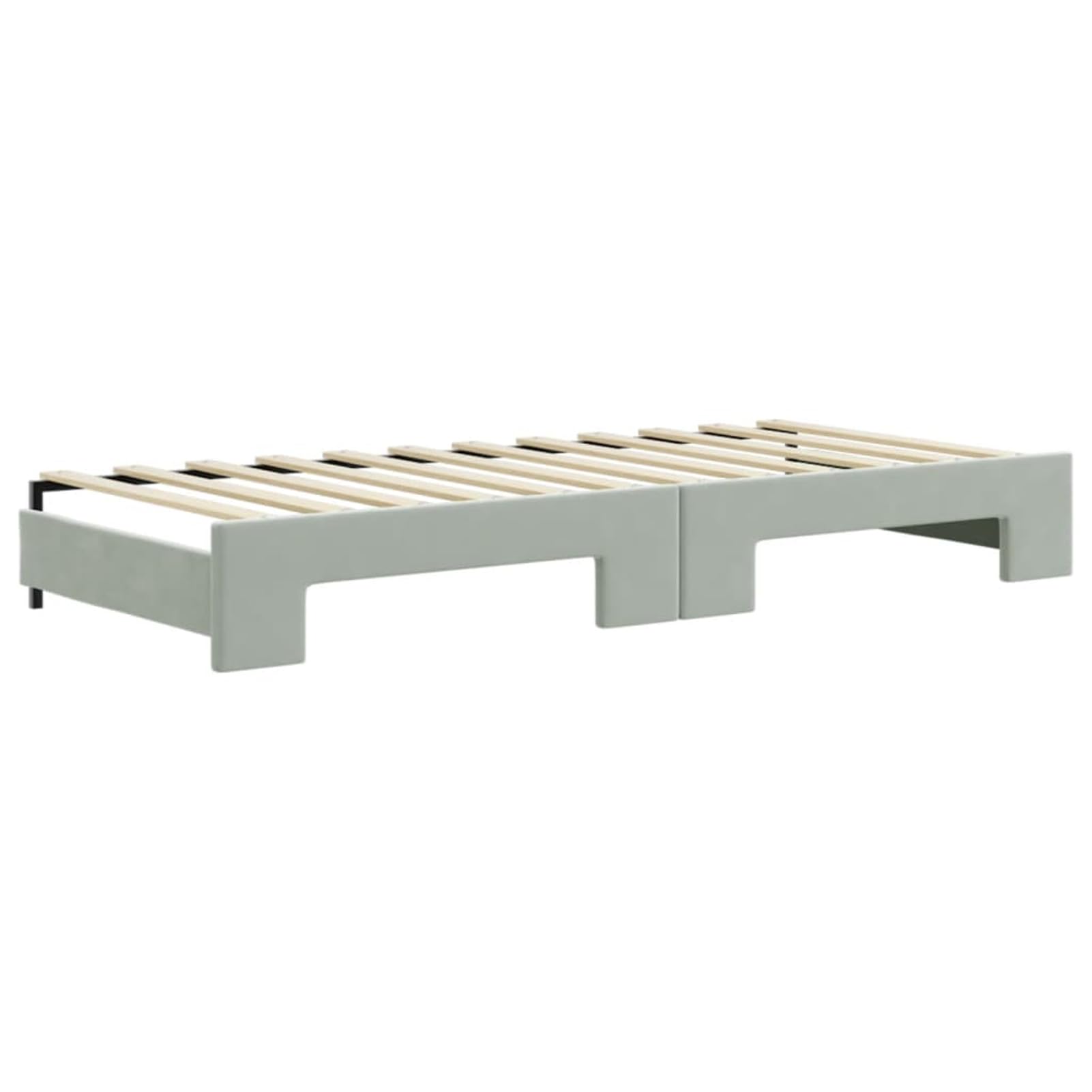 Gecheer Letto Giorno con Gigogne e Cassetti Grigio Chiaro 90 x 200 cm Velluto, Convertibile Telaio Letto a Piattaforma, Letto Panchetta, Letto Giorno Divano-Letto per Camera, Soggiorno, Camera degli