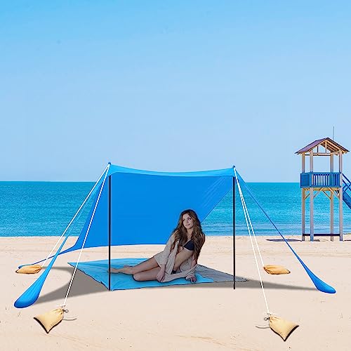 NyShine Tenda da spiaggia, tenda da spiaggia, protezione solare portatile con protezione UV UPF 50+...