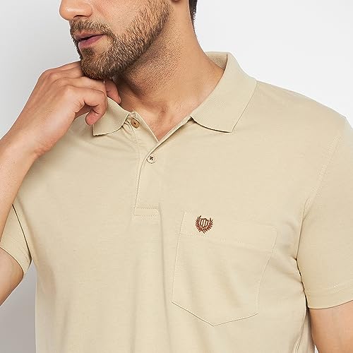 Image of Duke Stardust Men Polo Neck Half Sleeve Cotton T-Shirt (SD49 Sand XL)