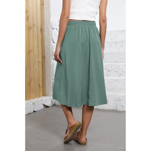 Image of Witsmile Flowy Skirt Elastic High Waist A-Line Skirt with Pockets Bohemia Cover-up for Women 2026 Trendy(S-2XL)