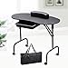 Topeakmart Manicure Nail Table Station - Foldable Nail Technician Desk Workstation Spa Beauty Salon w/Drawer/Client Wrist Pad/lockable Wheels/Carrying Case Black 37-inch Black