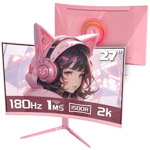 Monitor Curvo 27 Pollici 2K 180Hz, 1500R, HDR10, FreeSync, Montaggio VESA, Schermo PC - Monitor - Immagine 1