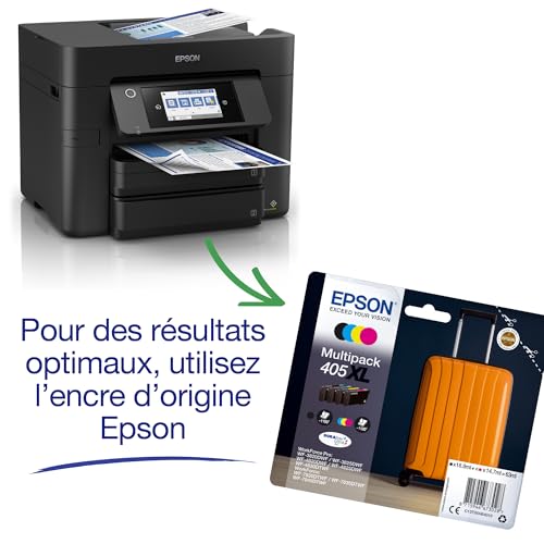 EPSON WorkForce Pro WF-4830 | Imprimante 4-en-1 - Impression recto-verso, Numérisation, Copie, Fax - WiFi Direct, Ethernet, 25ppm Noir/12ppm Couleur, PrecisionCore, ADF, Mobile, Compacte