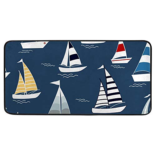 Alfombrilla antideslizante para cocina cisne tapete lavable decorativo grande de 39x20 inch 2