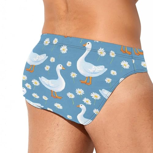 Goose Print Mens Swim Briefs Bikini Swimwear Print Beach Shorts Sexy Swimsuit3