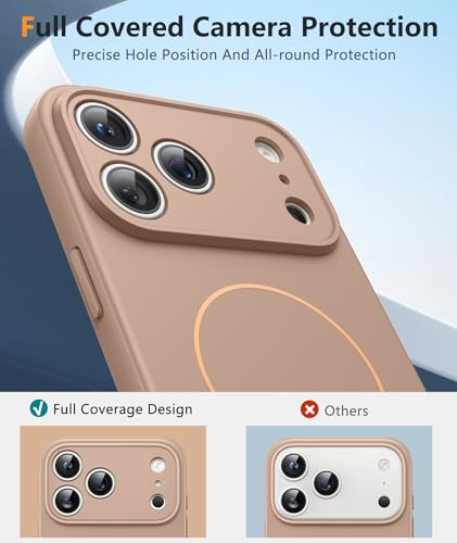 Image of FNTCASE for iPhone 17 Pro Max Case: [Compatible with Magsafe] Integrated Silicone Phone Cases with [Full Camera Protection] [Screen Protector] Military Grade Shockproof Protective Cover - Full Gold
