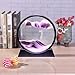 XIYUAN 7.5inch Moving Sand Art Picture 3D Round Glass Deep Sea Sandscape in Liquid Motion Display Flowing Sand Frame Relaxing Desktop Home Office Work Decor Art Gifts Toys ((Purple)