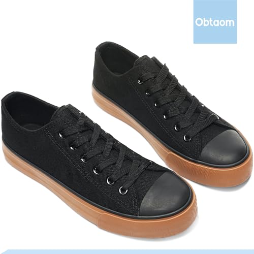 Image of Obtaom Unisex Canvas Shoes Low Top Fashion Sneakers Slip on Walking Shoe