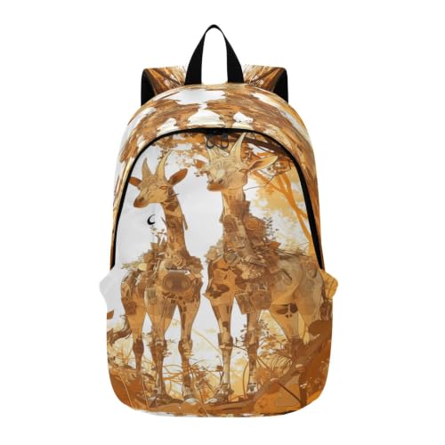 Sac à dos voyage léger avec motif arbre de dessin animé girafes ergonomique