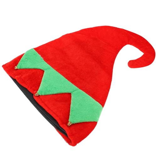 BAZEITFLOW Sombrero de Fiesta Navideña de Terciopelo Accesorio para Disfraz de Color Rojo y Blanco Tamaño Único Decoración para Fiestas Navideñas y Eventos Festivos
