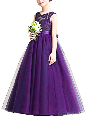 Robe cérémonie fille violette confortable et anti-irritation tulle
