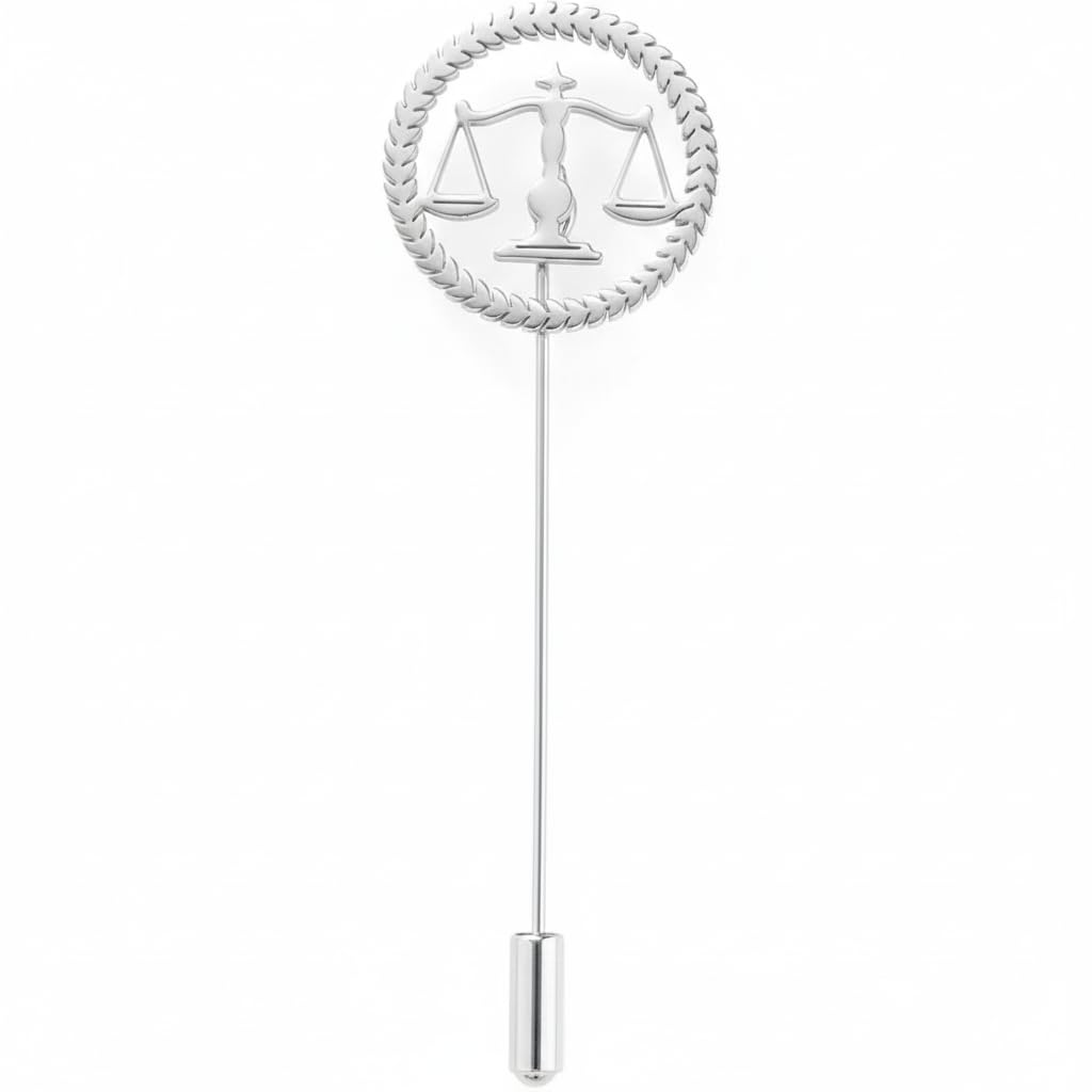 moskai Lawyer Brooch for Men | Scales of Justice Lapel Pin | Advocate Symbol Badge | Legal Profession Coat Pin | Silver Plated Brass Brooch for Suit, Blazer, Court Wear & Gifting-picture-19