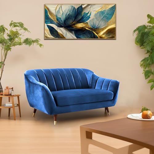 Image of Atticus 2 Seater Sofa for Living Room (Blue) Premium Fabric Sofa