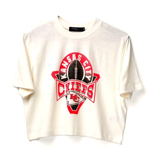 Junk Food NFL Women's Kansas City Chiefs Mock Neck Crop Tee - Signature Series, White, Large