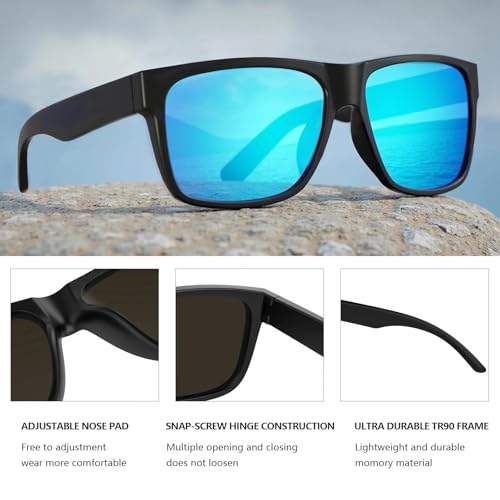 Lunettes de sécurité carrées légères et polarisées pour grand visage - 6