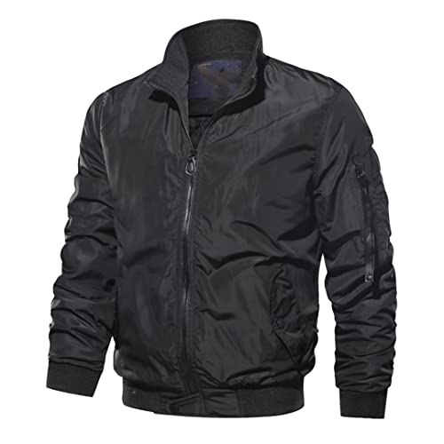 Veste coupe-vent homme noir XL en coton style bomber pour le printemps