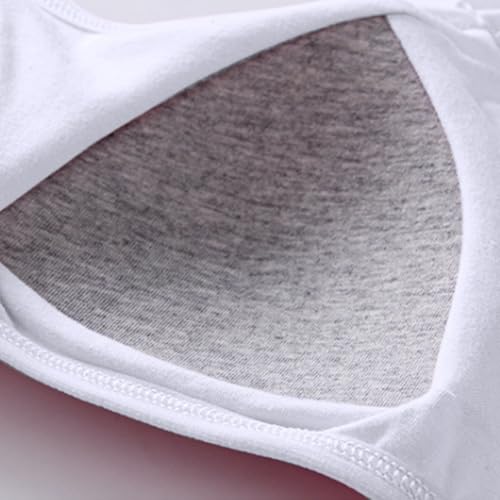 4 Pack Teens Girls Bras Cotton Wireless Camisole Stretch with Fixed Pads Breathable Training Bralette for 7-18 Years3