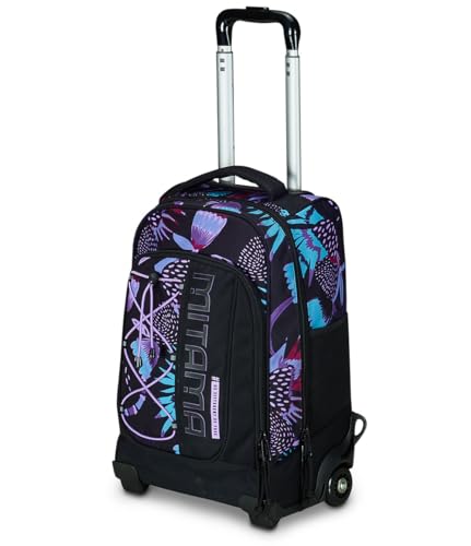 Trolley école Mitama Purple Bloom noir et violet avec double poignée