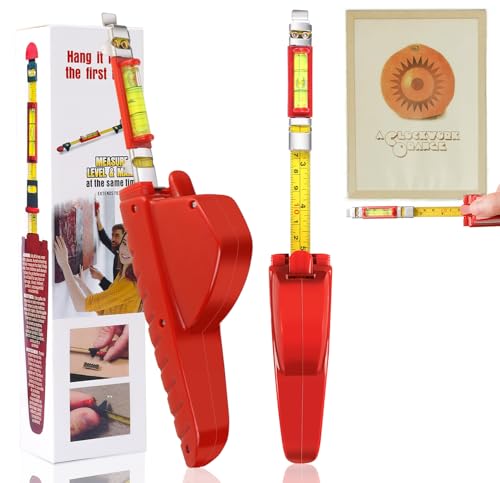 Image of Upgraded All-in-One Picture Hanging Kit with Level, Portable and Adjustable for Hang Pictures, Mirrors, TVs