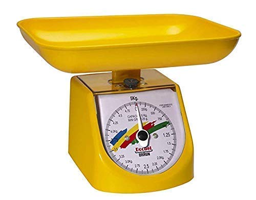 Atipriya Docbel Braun Household kitchen multipurpose weighing Scale (Yellow,blue,red)(colour assorted)/5kg